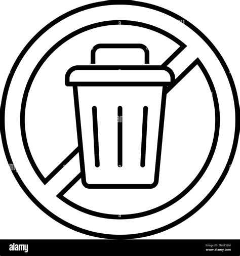 Do Not Put Trash In The Trash Can Icon Editable Vector Stock Vector