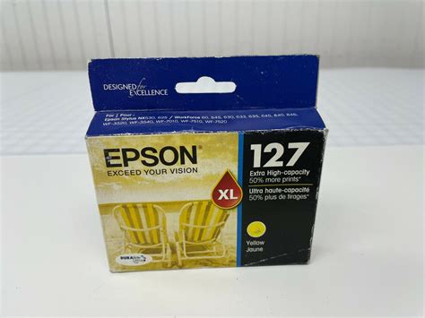 Genuine Epson T127420 127 Yellow High Capacity Ink Cartridges WF 3520