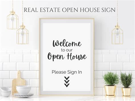 Open House Sign in Welcome Sign Printable PDF Sign for - Etsy | Open ...