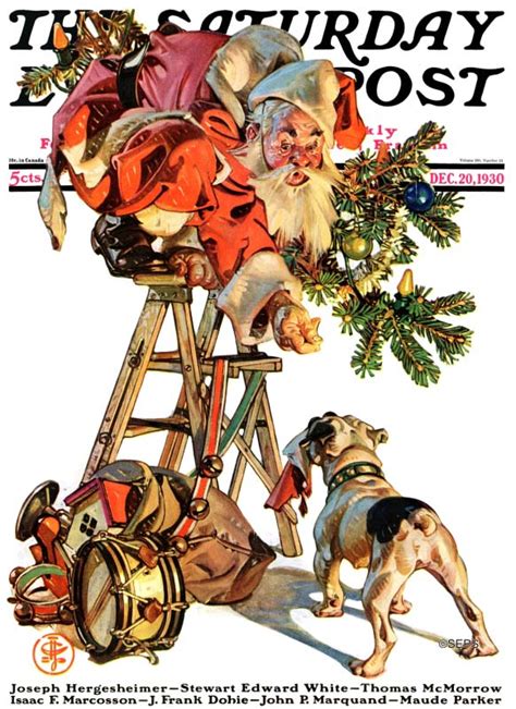 Norman Rockwell Christmas Paintings Santa