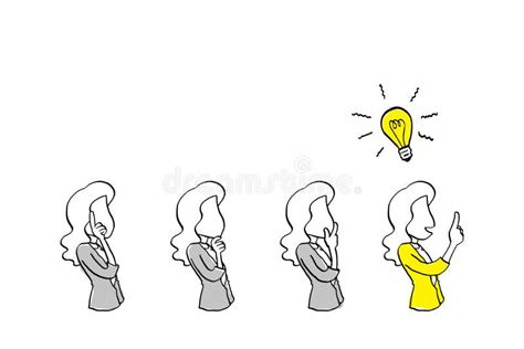 Concept of Thought Process for Generating Ideas. Cartoon Vector ...