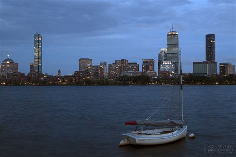 Dusk skyline of the Back Bay Boston