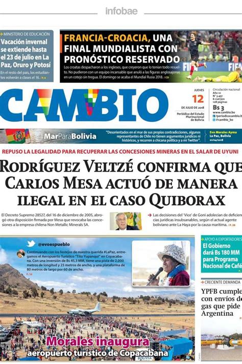 Cambio Bolivia 12 De Julio De 2018 Infobae