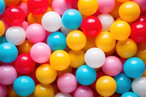 Premium AI Image | Colorful plastic balls Small toy pile Generate Ai