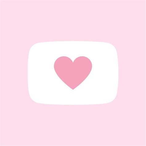 Youtube Pink Heart Icon Iphone Photo App Heart App Kawaii App