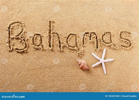 Bahamas Handwritten Beach Sand Message Stock Photo Image Of Vacation