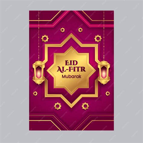 Free Vector Gradient Eid Al Fitr Greeting Card Template