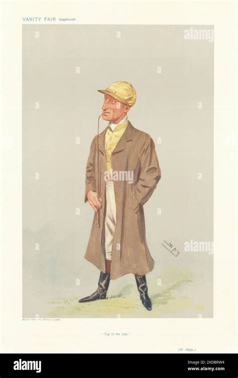 Vanity Fair Spy Cartoon William Higgs Top Of The List Jockey 1906 Old