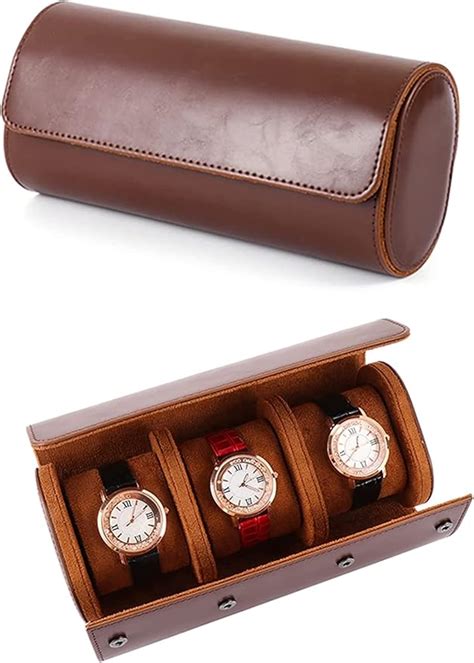 Watch Travel Case Handmade Leather Watch Rolls Box For Man Travel Watch