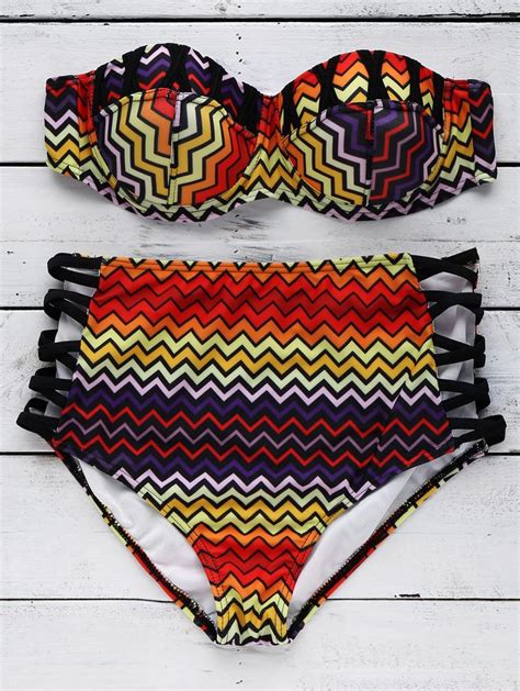 Zig Zag Strapless Bikini Bikinis Strapless Bikini Set 18285 Hot Sex