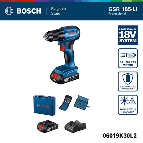 Bosch Gsr 185 Li Cordless Brushless Drill Driver With 2 Batteries