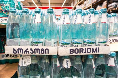 Bottles of Borjomi Sparkling Mineral Water. Borjomi - Georgian Mineral ...