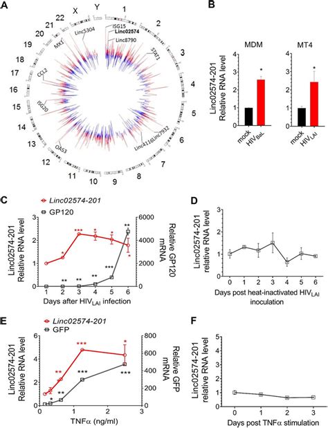 Identification Of LncRNAs Associated With HIV 1 Replication A Circos