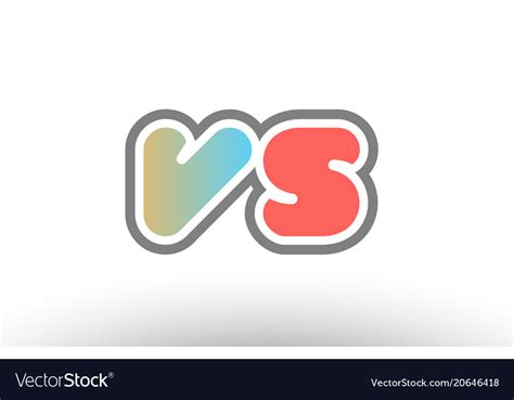 Orange Pastel Blue Alphabet Letter Vs V S Logo Vector Image