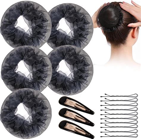 Amazon 10 PCS Colored Bun Hair Nets Ballet Hair Bun Cover For