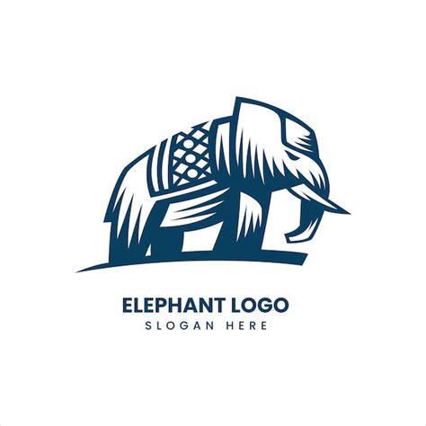 Silhouette Kunst Elefant Logo Vektor Symbol Vorlage Premium Vektor