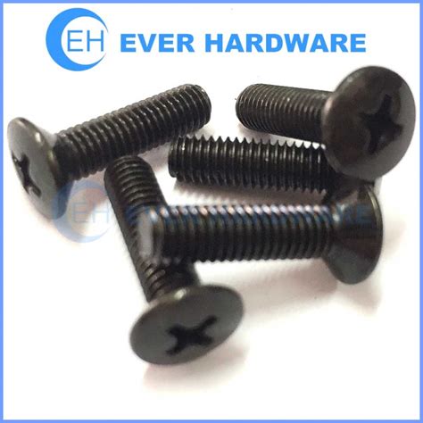 Oval Head Machine Screws Black Oxide Coarse Thread Phillips Low Carb