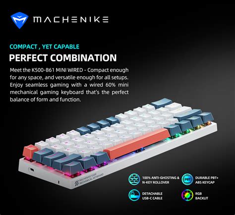 Machenike K B Mechanical Keyboard Keys Wired Keyboard Hot Swappable Rgb Backlit Gaming