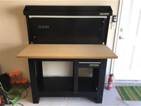 Craftsman workbench with lighted backwall and pegboard for sale in ...