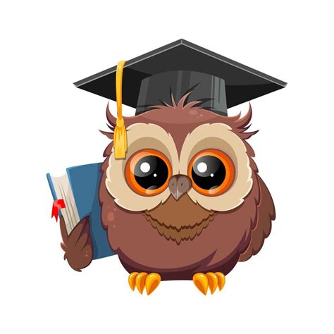 Wise Owl In Graduation Cap Cute Cartoon Owl 9840581 Vector Art At Vecteezy