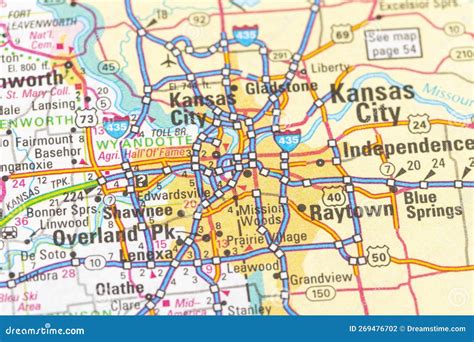 Urban City Map of Kansas City, USA. Stock Illustration - Illustration ...