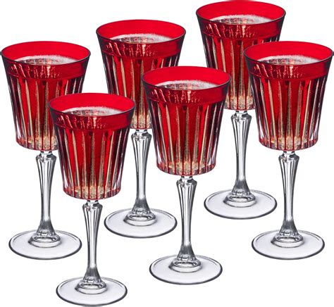 Barski European Colored Wine Glasses Set Of 6 Wine