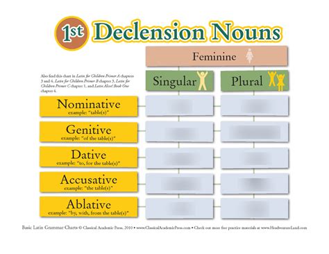 1st Declension Nouns Diagram Quizlet