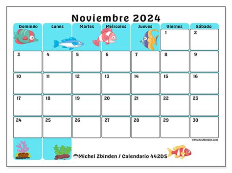 Calendario noviembre 2024 Océano DS Michel Zbinden UY