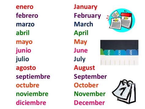 Months Of The Year In Spanish