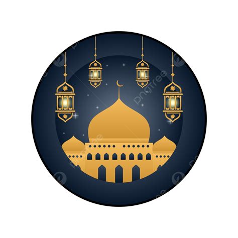 Mosque Icon With Ramadan Golden Lantern Ramadan Eid Islamic PNG And