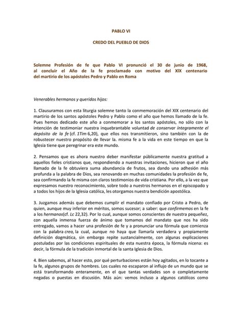 Credo Del Pueblo De Dios PDF