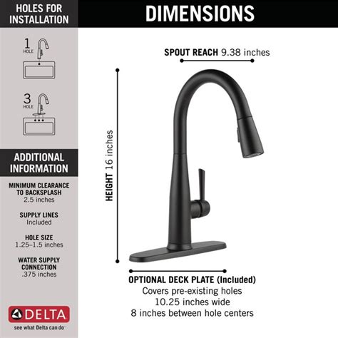 Delta Essa Touch2o Matte Black Single Handle Pull Down Touch Kitchen