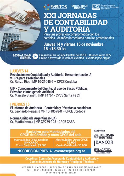 XXI Jornadas de Contabilidad y Auditoría Consejo Profesional de