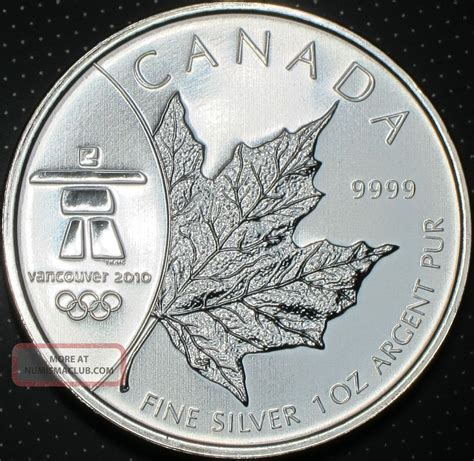 2008 Canada Maple Leaf 2010 Vancouver 2010 1oz 9999 Fine Pure Silver