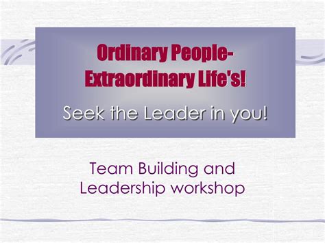 Ppt Ordinary People Extraordinary Life S Powerpoint Presentation Free Download Id 4875848