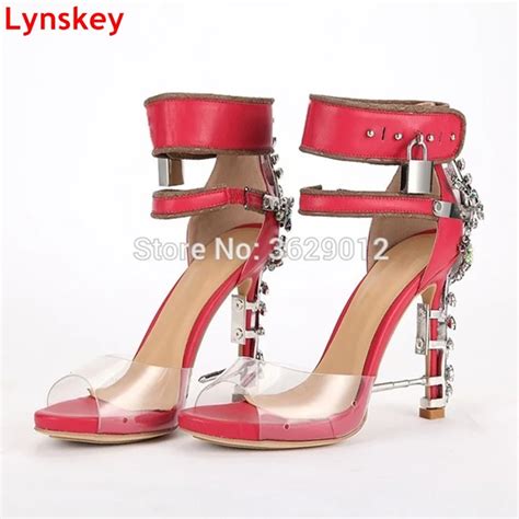 Lynskey Luxury Jeweled Women Gladiator Sandals Pvc High Heels Woman Mixed Color Crystal Ankle