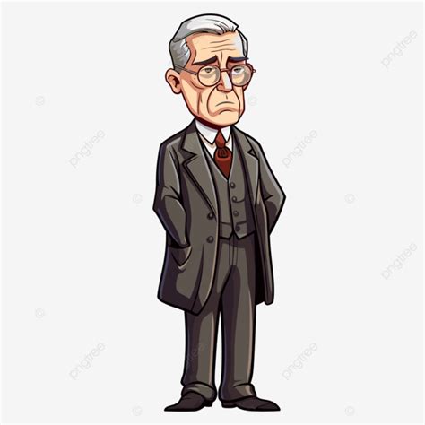 Woodrow Wilson Vector Sticker Clipart Cartoon Of An Old Man In A Suit