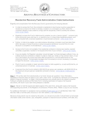 Fillable Online Azroc Recoveryfund Form Fax Email Print Pdffiller