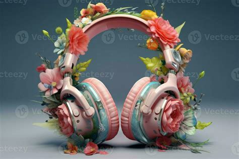 Flower Music Headphones Generate Ai 29175761 Stock Photo At Vecteezy