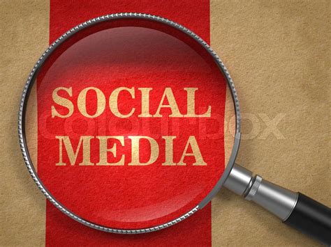 Social Media Through Magnifying Glass Stock Image Colourbox