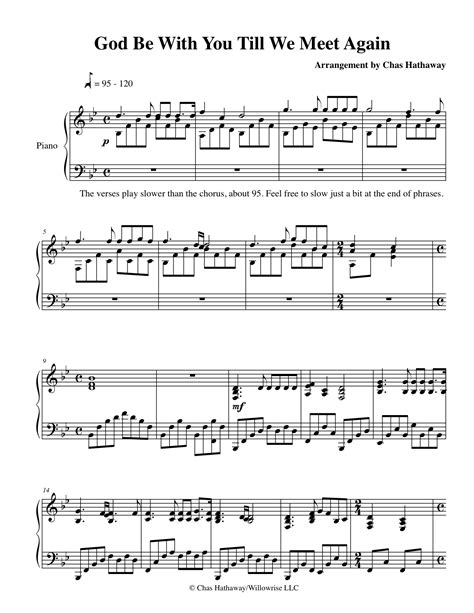 God Be With You Till We Meet Again Sheet Music By Chas Hathaway