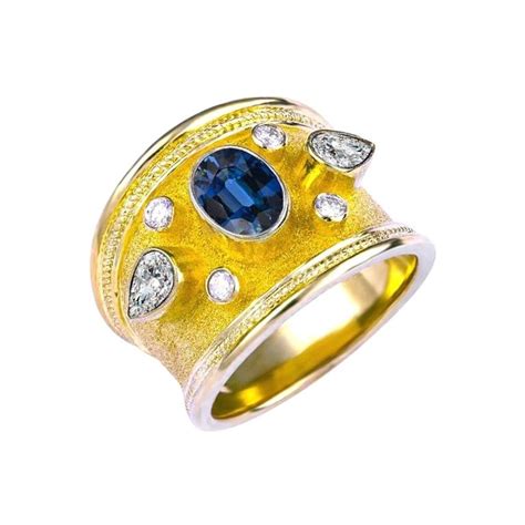 Georgios Collections Karat Yellow Gold Blue Sapphire And Pear