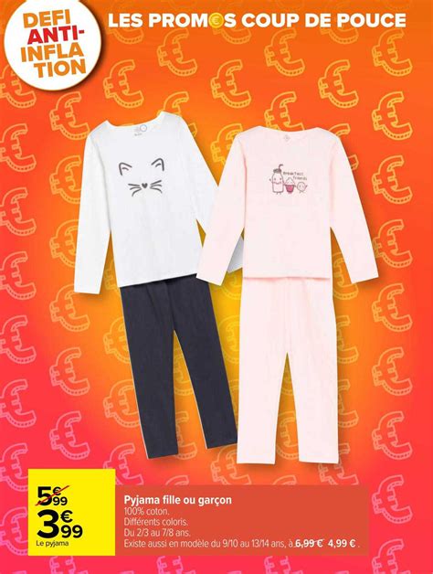 Promo Pyjama Fille Ou Garçon chez Carrefour iCatalogue fr