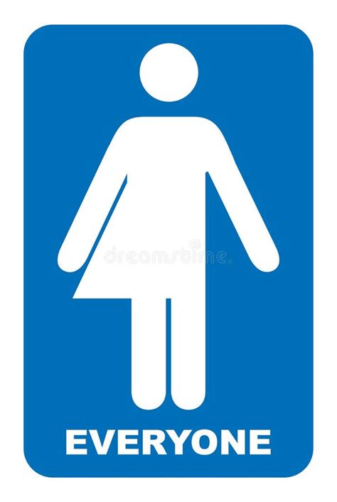 Gender Neutral Sign Transgender Restroom Sign Illustration Blue Symbol Isolated On White