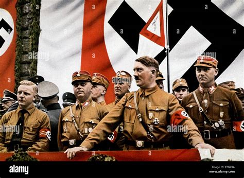 Hitler and other SA leaders at a rally in Germany circa 1935 Stock ...