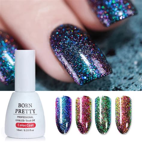 Born Pretty Set Peacock Chameleon Nail Gel Holographic Glitter Uv Gel