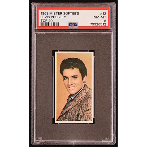 Elvis Presley 1963 Mister Softee S Top 20 12 PSA 8 Pristine Auction