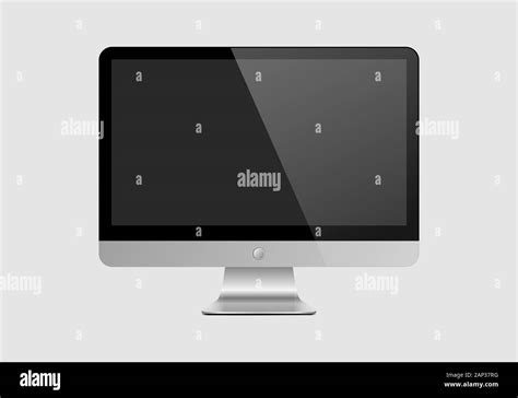 Computer Monitor Display Isolated Vector Illustration Black Tv Screen