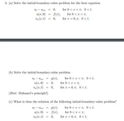 Solved Solve The Initial Boundary Value Problem For The Heat Chegg