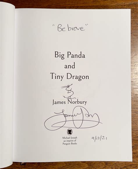 BIG PANDA AND TINY DRAGON SIGNED DOODLED AND PRE PUBLICATION DATED 9 12